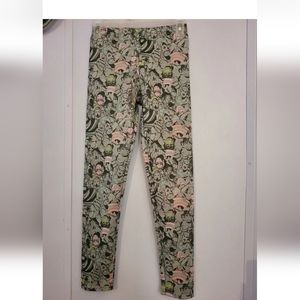 Girls Marvel Leggings Size Large Color Block Gray Hulk Captain America